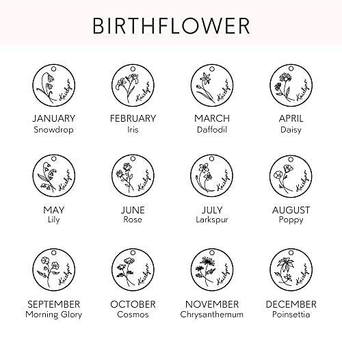 Birth Month Flower Necklace, Birth Flower Jewelry, Mother Necklace