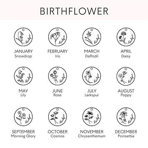 Birth Month Flower Necklace, Birth Flower Jewelry, Mother Necklace