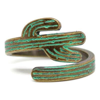 Cactus Ring - Hand Painted Succulent Copper Desert Comfortable