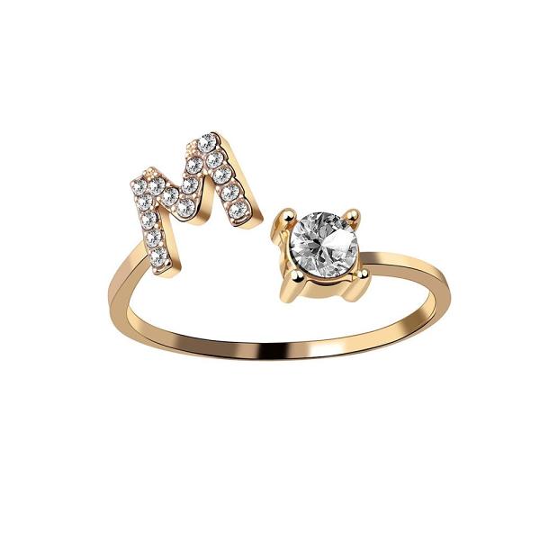 A-Z Letter Adjustable Opening Rings For Women Couple Alphabet Name Men Initials Ring Men Wedding Finger Jewelry anillos mujer