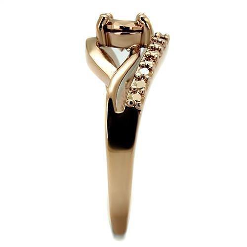 3W1198 - IP Rose Gold(Ion Plating) Brass Ring with AAA Grade CZ  in Me