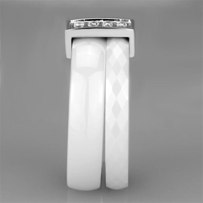 3W979 - High polished (no plating) Stainless Steel Ring with Ceramic