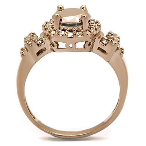 3W1193 - IP Rose Gold(Ion Plating) Brass Ring with AAA Grade CZ  in Me