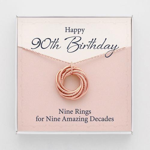 90th Birthday Gift For Nana, Birthday Gift For Mom, 9 Ring 9 Decades