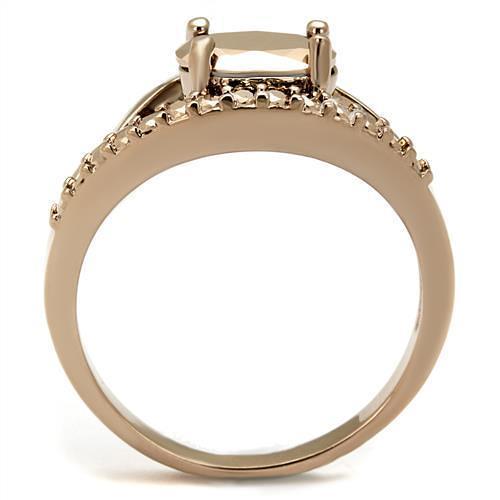 3W1198 - IP Rose Gold(Ion Plating) Brass Ring with AAA Grade CZ  in Me