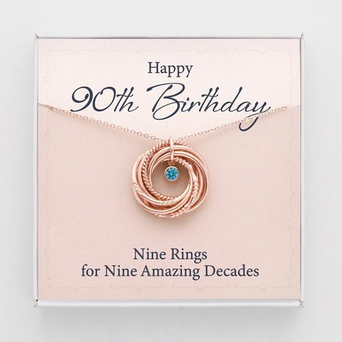 9 Ring 9 Decades, 90th Birthday Gift For Nana, Birthday Gift For Mom