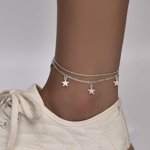 Boho Star Charm Anklet For Women Silver/Gold