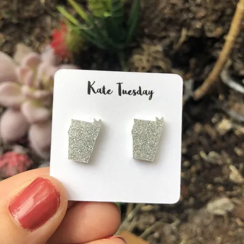 Alabama Glitter State Stud Earrings (4 pack)