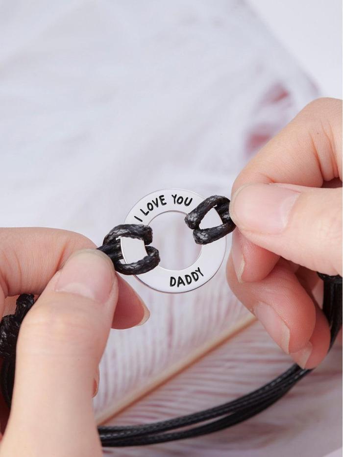 Adjustable Bracelet With Kids Names For Dad, Fathers Day Gift from Son