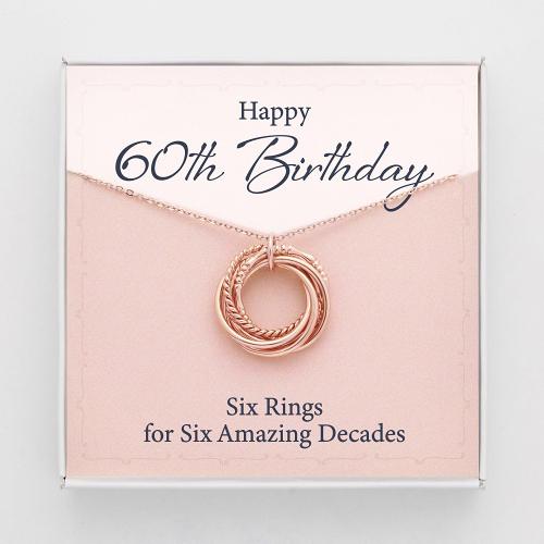 60th Birthday Gift For Monm, Birthday Gift For Her, 6 Rings 6 Decades