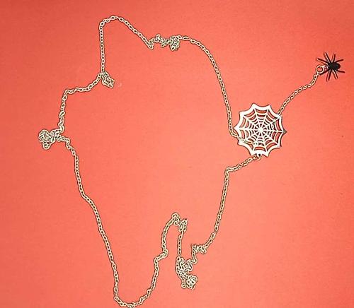 18k Gold Spider Necklace | Spider Charm Pendant | Halloween Necklace