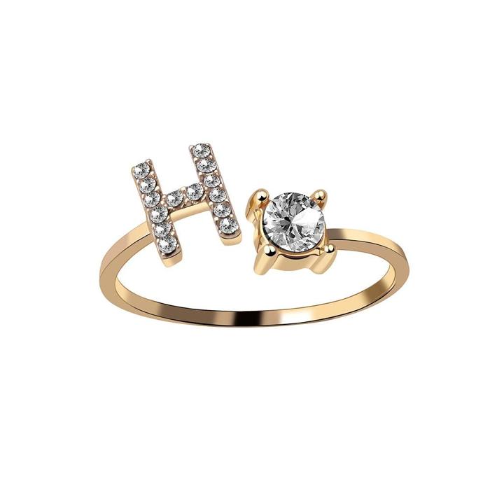 A-Z Letter Adjustable Opening Rings For Women Couple Alphabet Name Men Initials Ring Men Wedding Finger Jewelry anillos mujer