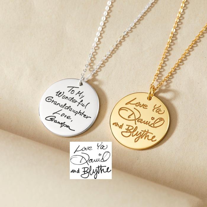 Actual Handwriting Necklace Personalized Memorial Jewelry
