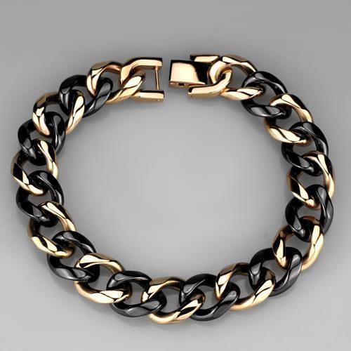 3W1002 - IP Rose Gold(Ion Plating) Stainless Steel Bracelet with Ceram