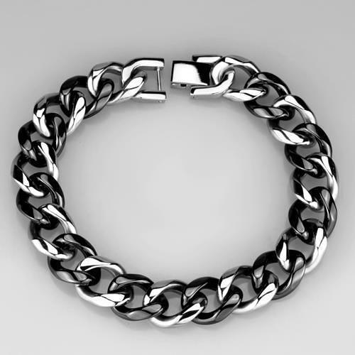 3W1000 - High polished (no plating) Stainless Steel Bracelet with Cera