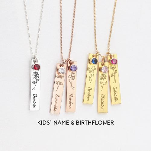 Birth Flower Necklace Birthstone Necklace For Mom