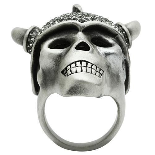3W021 - Antique Silver White Metal Ring with Top Grade Crystal  in
