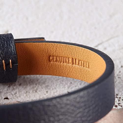 Custom Initial Leather Bracelet For Men, Couple Initials Bracelet