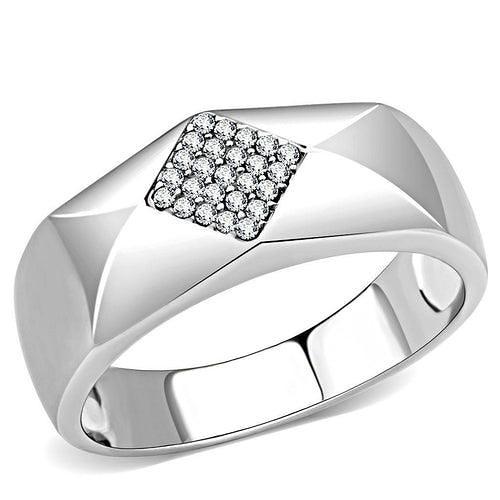 DA288 - High polished (no plating) Stainless Steel Ring with AAA Grade