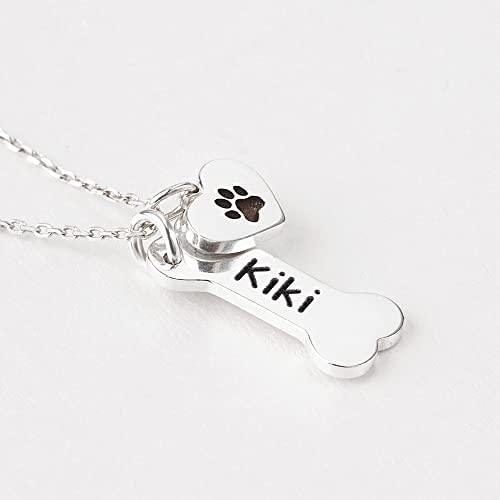 Dog Mom Necklace, Dog Lover Gift, Dog Bone Necklace, PawPrint Necklace