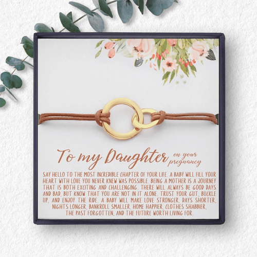 First Time Mom Gift, Pregnant Daughter Bracelet, Baby Shower Gift