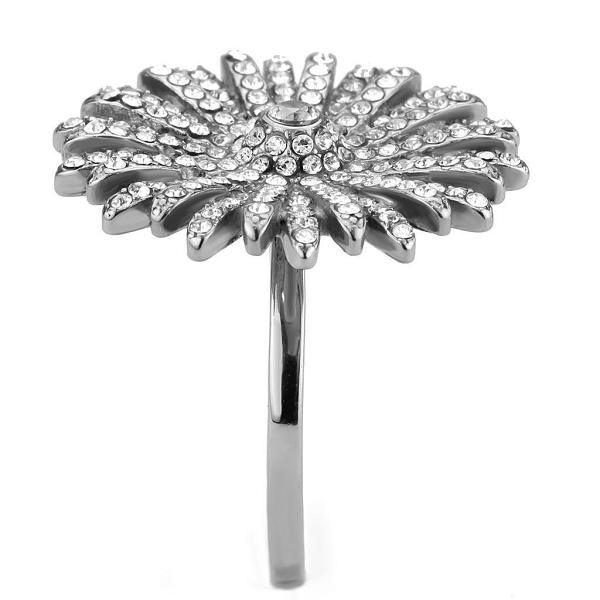 DA364 - High polished (no plating) Stainless Steel Ring with AAA Grade