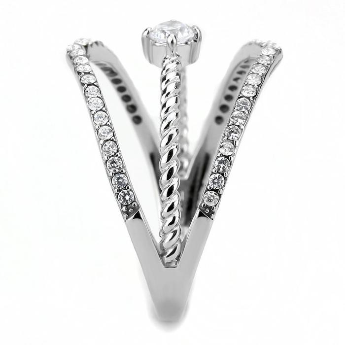 DA264 - High polished (no plating) Stainless Steel Ring with AAA Grade