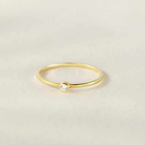 Engagement Gold CZ Ring Dainty Silver Ring