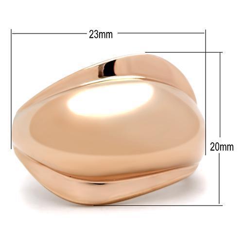 GL157 - IP Rose Gold(Ion Plating) Brass Ring with No Stone