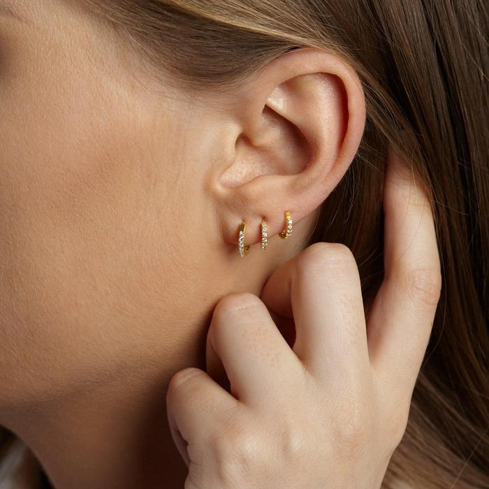 Huggie Cartilage Hoop Earrings Gold Ear Cuff