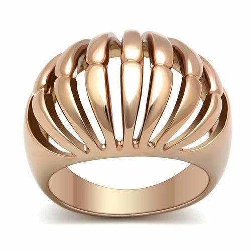 GL162 - IP Rose Gold(Ion Plating) Brass Ring with No Stone