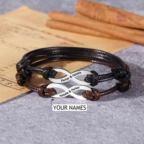 Infinity Names Bracelet For Couple, Anniversary Gift for Boyfriend