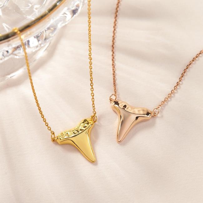 Gold Shark Tooth Necklace Layer Bolo Necklace