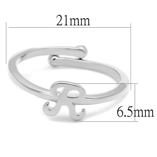 LO3995 - Rhodium Brass Ring with No Stone