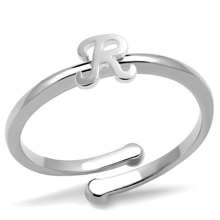 LO3995 - Rhodium Brass Ring with No Stone