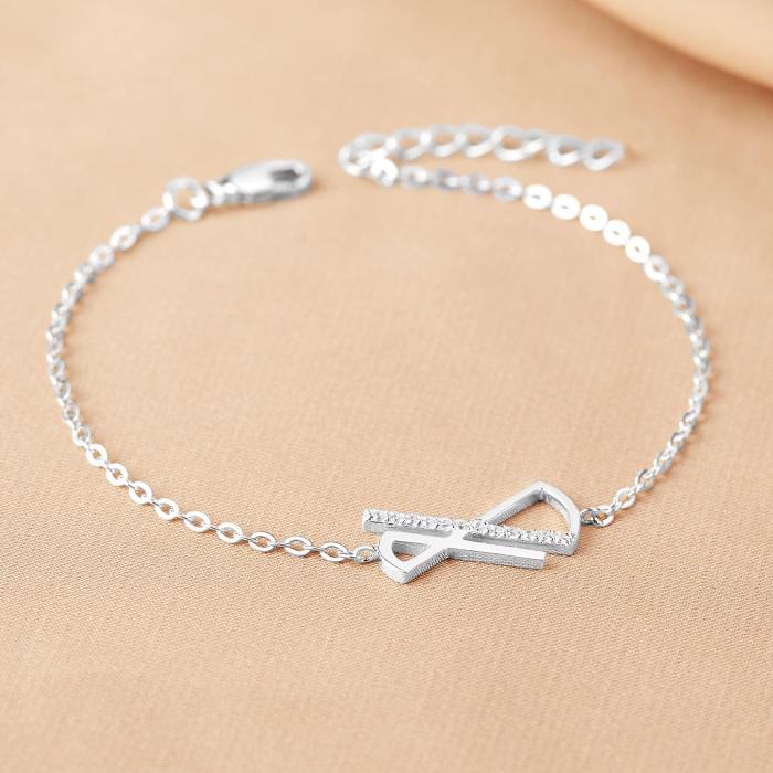 Infintity Charm Bracelet, Silver Infinite Jewelry, Stone Bracelet Fot