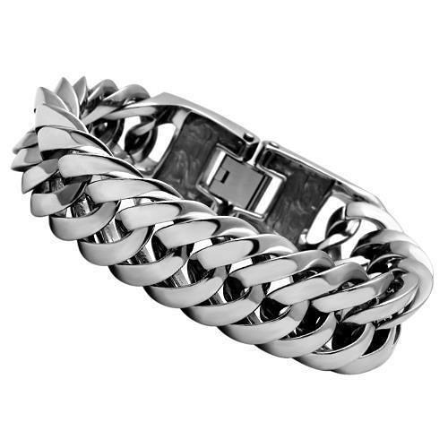 TK340 - High polished (no plating) Stainless Steel Bracelet with No