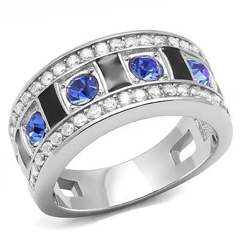 TK3141 - High polished (no plating) Stainless Steel Ring with Top