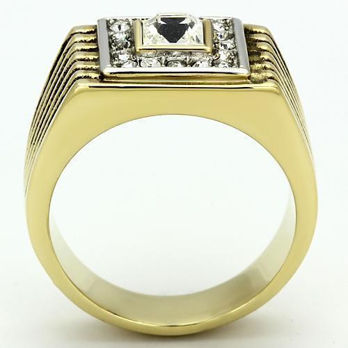 TK750 - Two-Tone IP Gold (Ion Plating) Stainless Steel Ring with Top