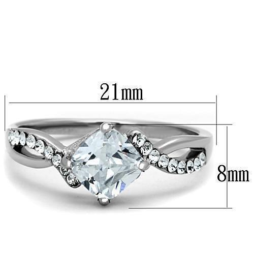 TK1761 - High polished (no plating) Stainless Steel Ring with AAA