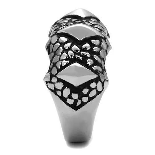 TK2513 - High polished (no plating) Stainless Steel Ring with Epoxy