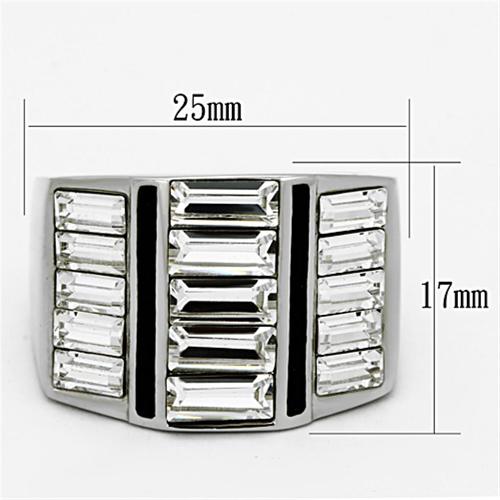 TK1185 - High polished (no plating) Stainless Steel Ring with Top