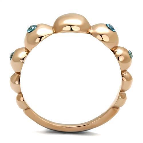 TK3088 - IP Rose Gold(Ion Plating) Stainless Steel Ring with AAA Grade