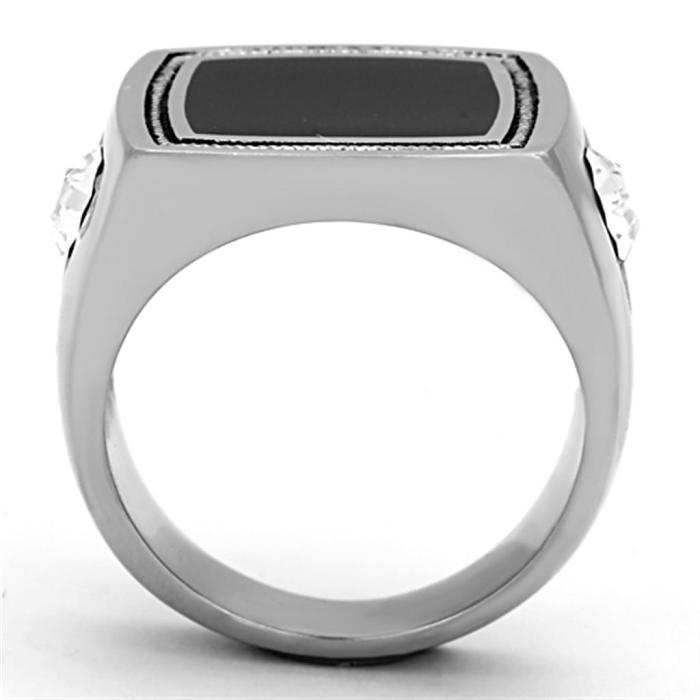 TK1182 - High polished (no plating) Stainless Steel Ring with Top