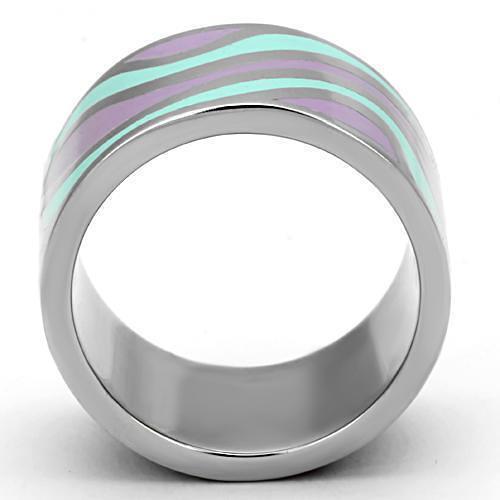 TK840 - High polished (no plating) Stainless Steel Ring with Epoxy  in