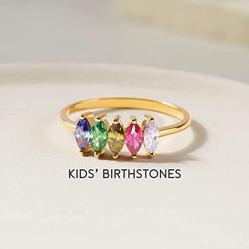 Personalized Mom Birthstone Ring, Birthstone Jewelry,Family Birthstone