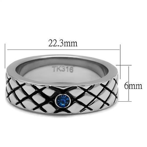 TK2565 - High polished (no plating) Stainless Steel Ring with Top