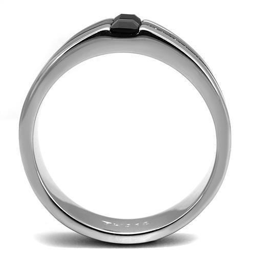 TK2516 - High polished (no plating) Stainless Steel Ring with Top