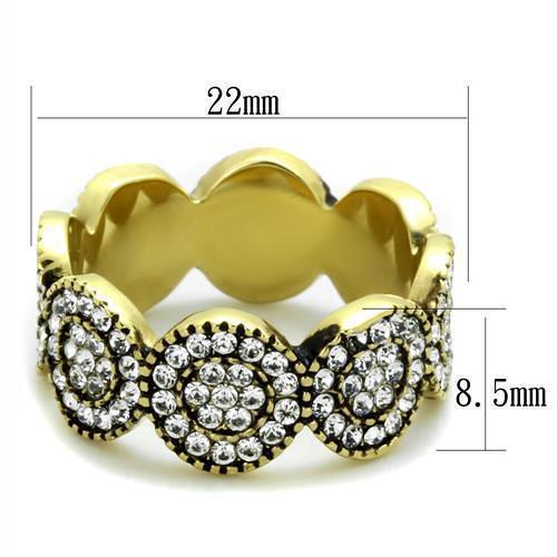 TK1875 - IP Gold(Ion Plating) Stainless Steel Ring with Top Grade