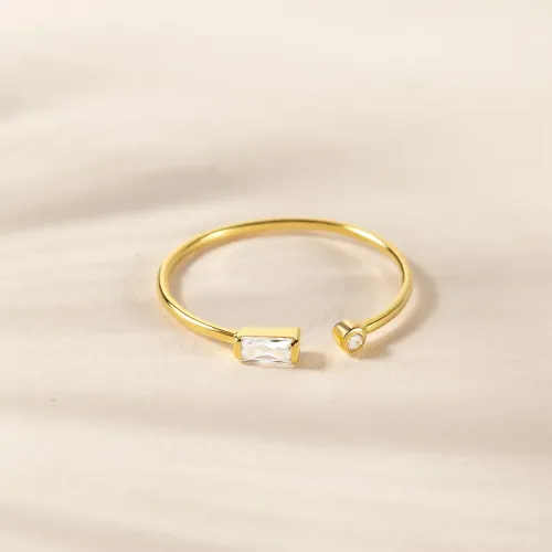 Open Ring Stackable Ring Minimal CZ Ring